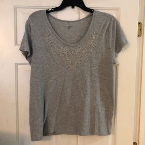Gray T-Shirt with Beading in XL
